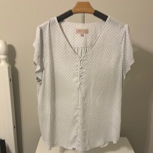 White Polka Dot Women's Top